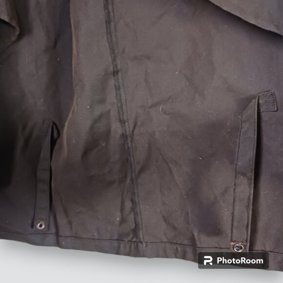 Oil Skin Duster Brown Jacket Long Trenchcoat Treated Cotton Waterproof Medium - Picture 12 of 12